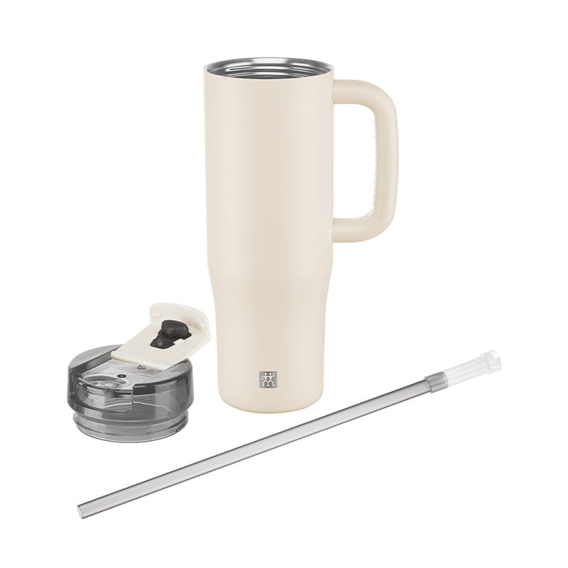 แก้วน้ำสุญญากาศ พร้อมหลอด ZWILLING THERMO PLUS 900 มล. สี CREAM N1034342N_1